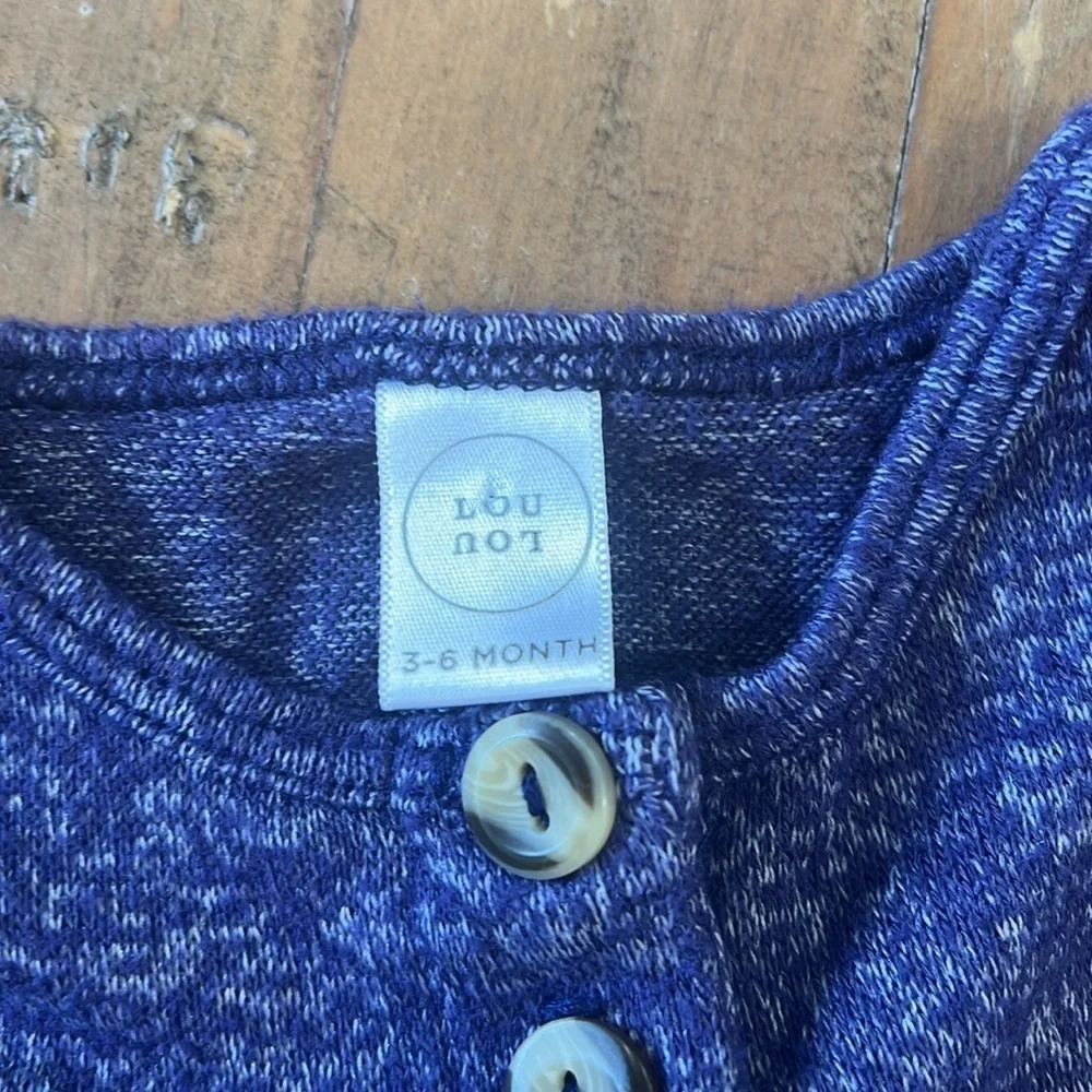 Lou Lou & company Heathered blue knotted down sleeper 3-6 months